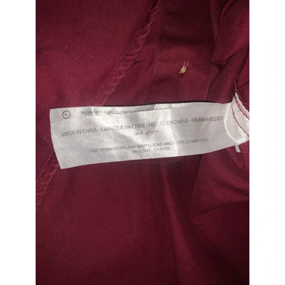 ARIAT Shirt Mens M Burgundy Cotton Twill Classic Fit Button Western Cowboy Rodeo